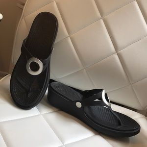Black Crocs sandals